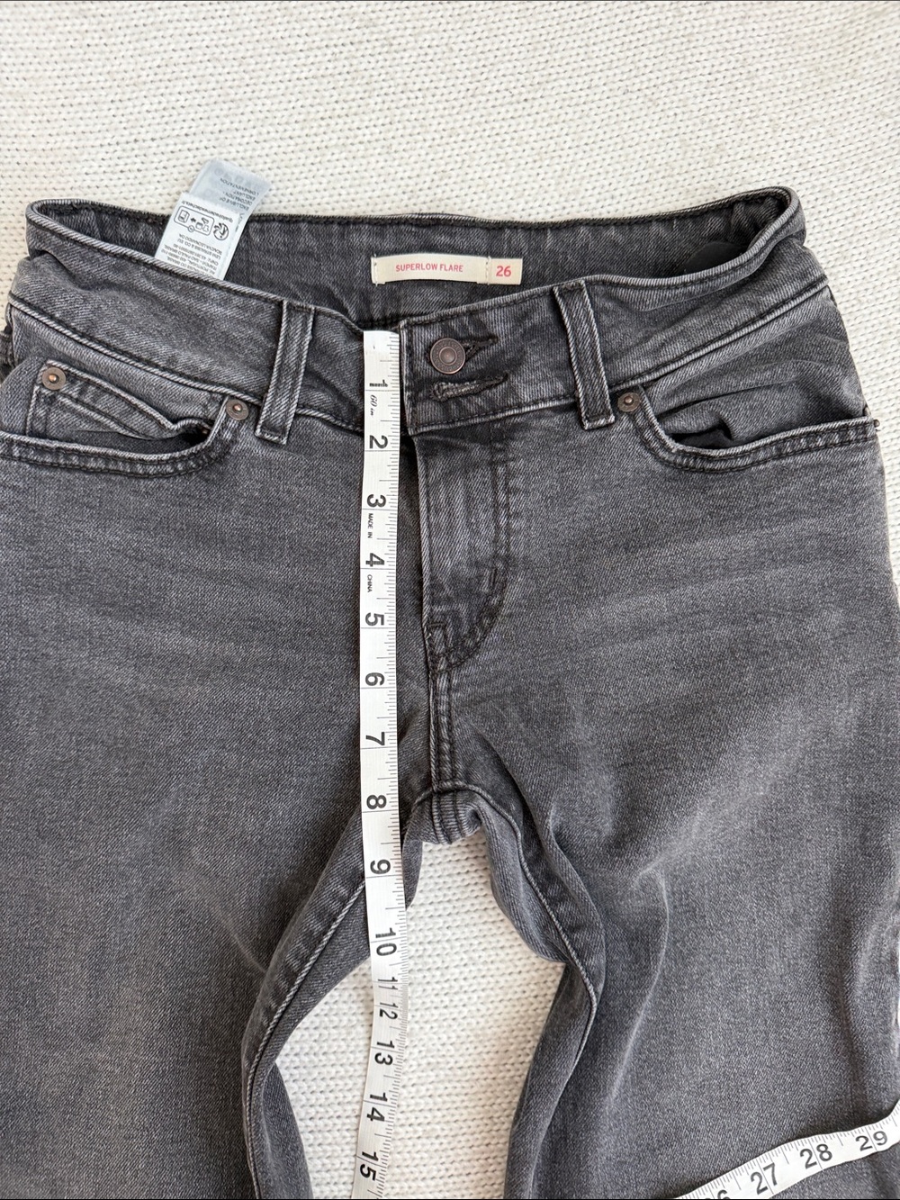 Levi’s Superlow Flare Jeans Black Size 26 - Picture 4 of 6